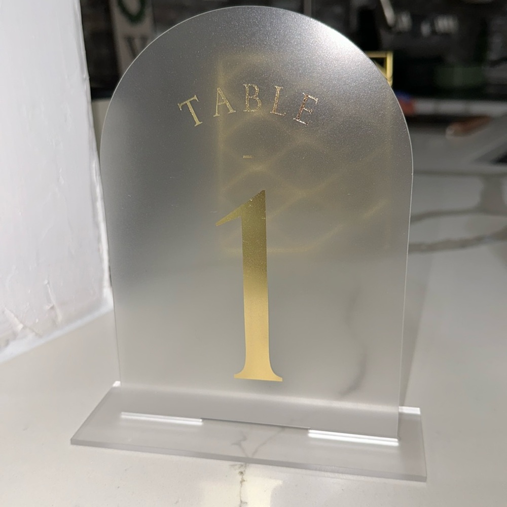 Frosted Gold Table Numbers 1-20